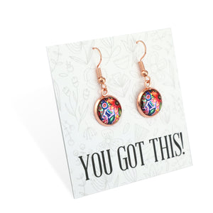 FLORAL WONDERS - You Got This! - Rose Gold Dangle Earrings - CABANA (11065)