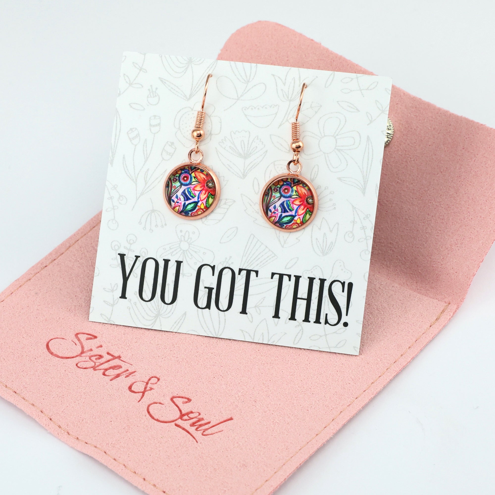 FLORAL WONDERS - You Got This! - Rose Gold Dangle Earrings - CABANA (11065)