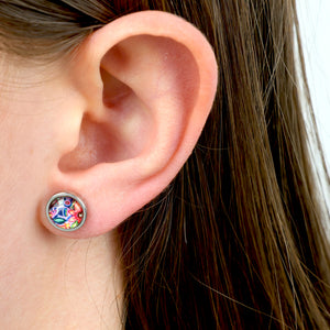 FLORAL WONDERS - A Little Love For You - 8mm Stainless Steel Circle Stud Rose Gold - CABANA (9907-F)