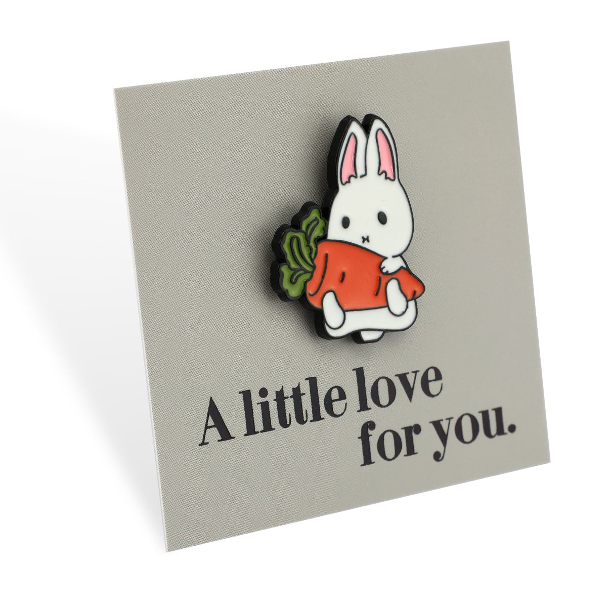 Lovely Pins! A Little Love For You - Cute Bunny + Carrot Enamel Badge Pin - (12164)