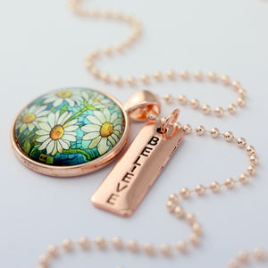 FLORAL WONDERS - Rose Gold 'BELIEVE' Necklace - Daisy Window (10715)