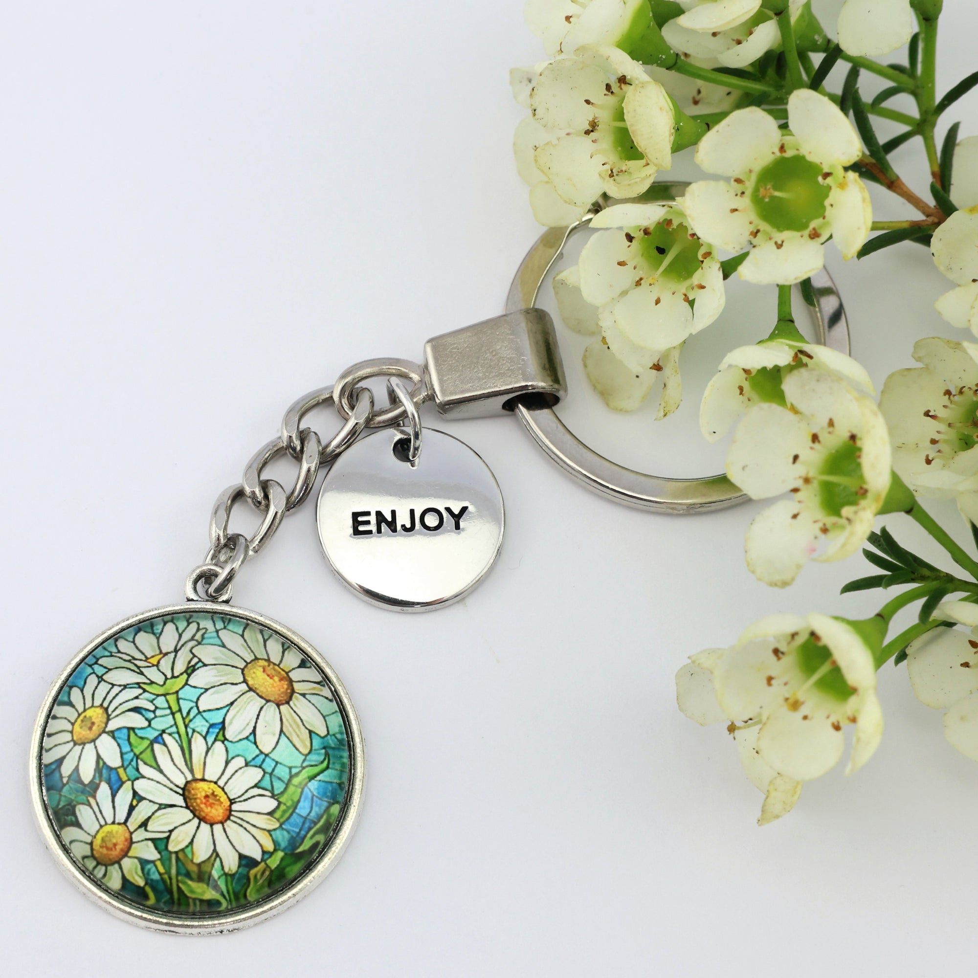 DAISYWINDOW-Enjoy-VintageSilverKeyring1