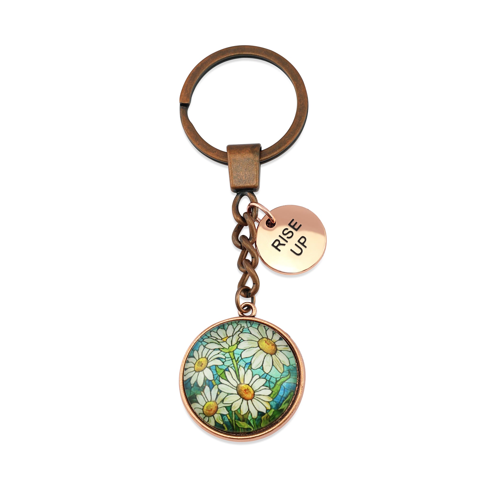 DAISYWINDOW-RiseUp-VintageRoseGoldKeyring1