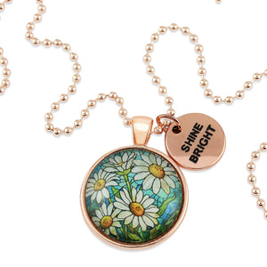 FLORAL WONDERS - Rose Gold 'SHINE BRIGHT' Necklace - Daisy Window (10745)