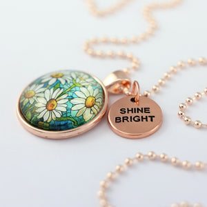 FLORAL WONDERS - Rose Gold 'SHINE BRIGHT' Necklace - Daisy Window (10745)