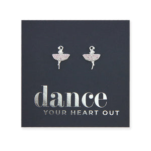 Poised Dancer - Sterling Silver Stud + Soft Pink CZ - Dance Your Heart Out (8812)