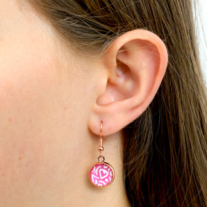 PINK COLLECTION - Girl You're Amazing - Rose Gold Dangle Earrings - Hearty (11111)