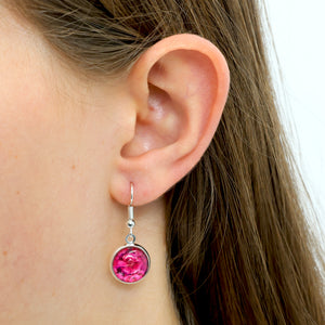 PINK COLLECTION - Girl You're Amazing - Rose Gold Dangle Earrings - Ruby Bloom (11025)