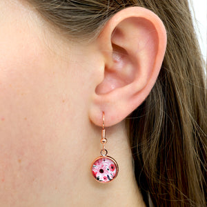 PINK COLLECTION - Beautiful Just Like You - Vintage Copper Dangle Earrings - Tickled Pink (11155)