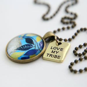 Blue Collection - Vintage Gold 'LOVE MY TRIBE' Necklace - Dolce (10353)