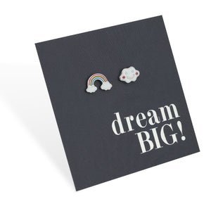 Rainbow & Cloud - Sterling Silver Studs - Dream Big (8505)