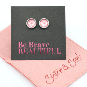 Be Brave Beautiful - Silver Stainless Steel 8mm Circle Studs - Ella (12241)