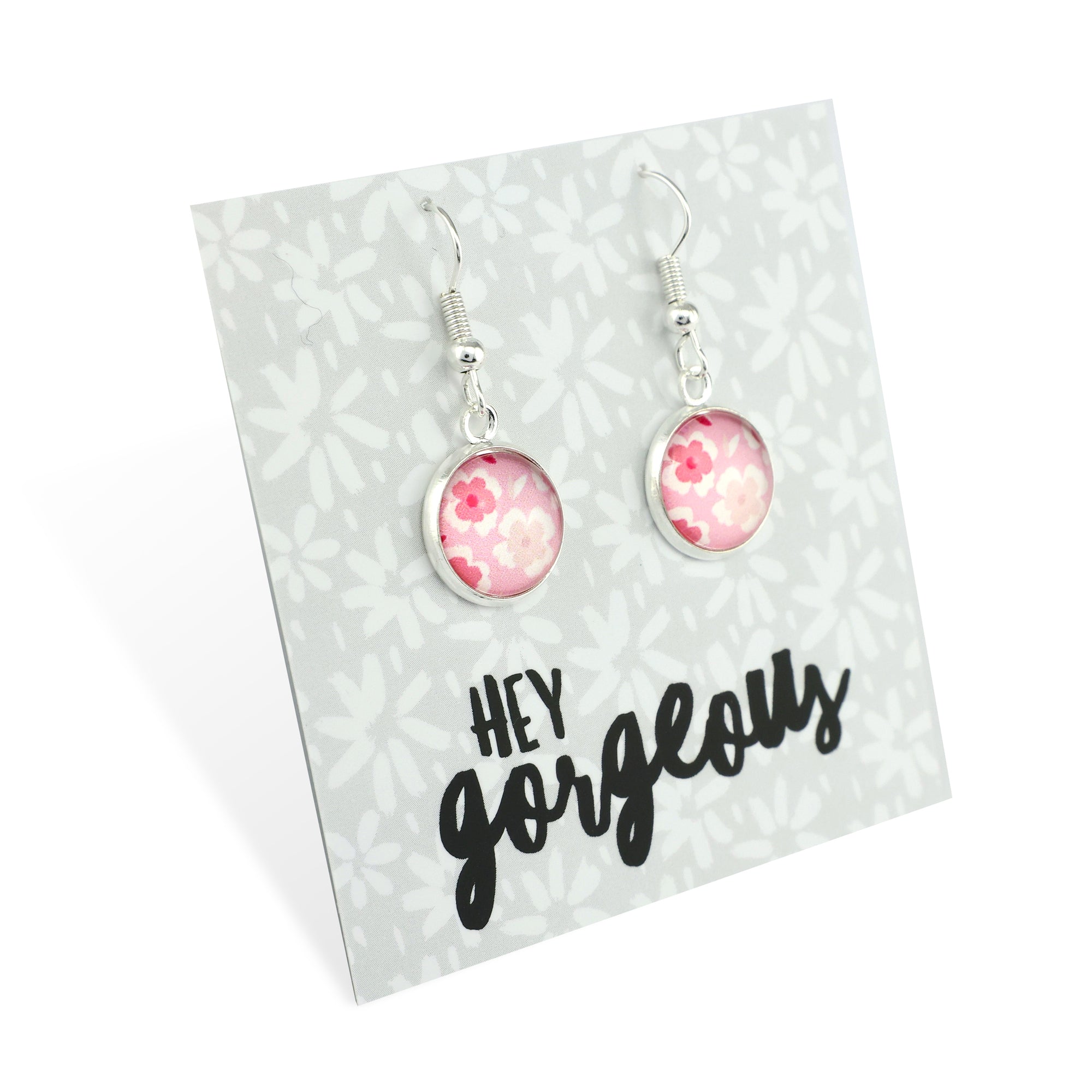 PINK COLLECTION - Hey Gorgeous - Bright Silver Dangle Earrings - Sweet Blooms (11145)