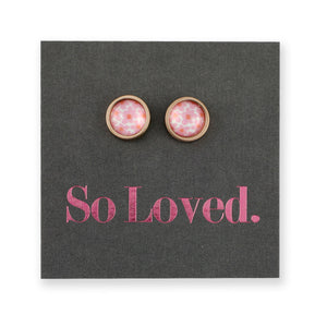 So Loved - Rose Gold Stainless Steel 8mm Circle Studs - Ella (12211)