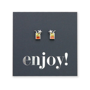 Happy Hour - Sterling Silver + CZ Studs - Enjoy! (8811-F)