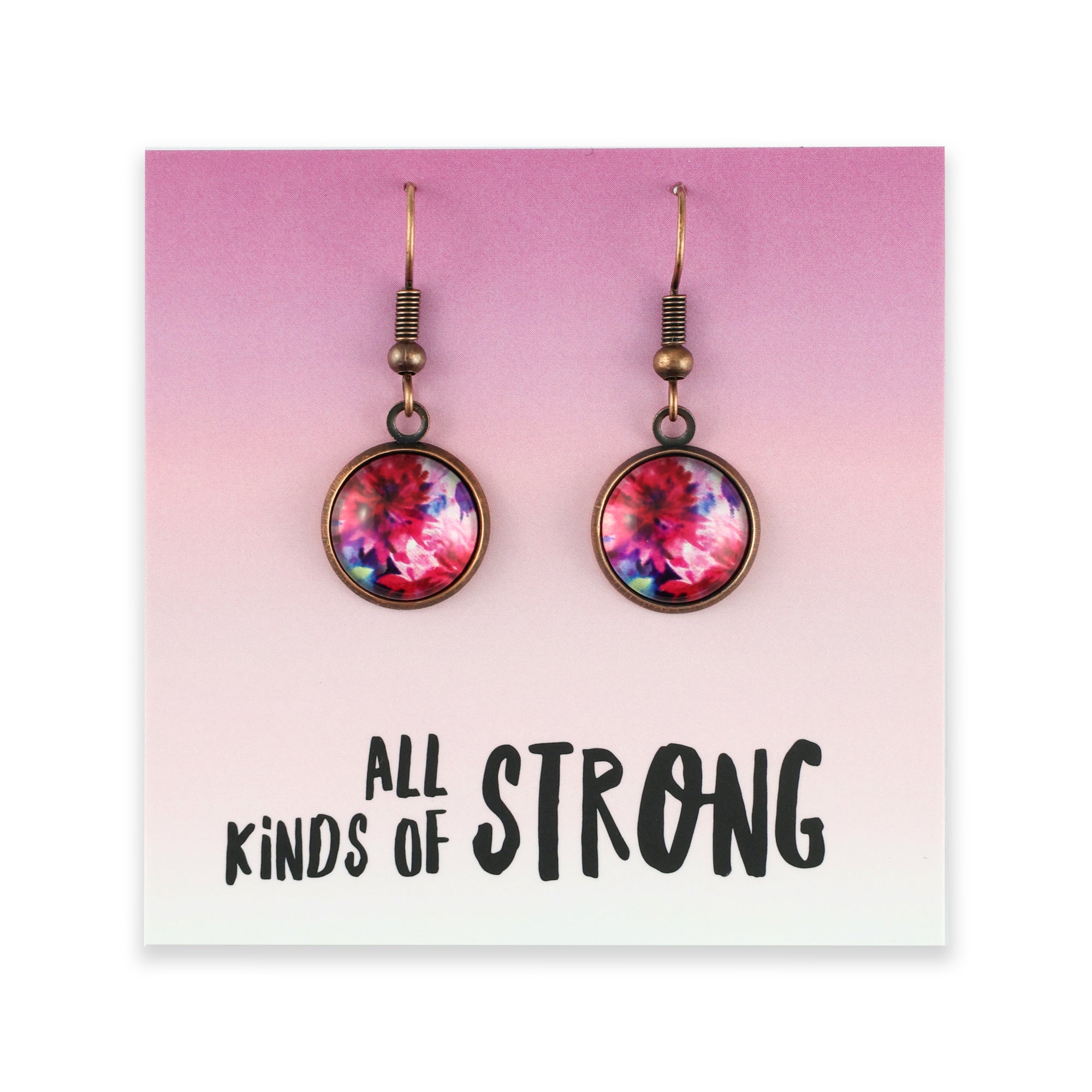 PINK COLLECTION - All Kinds Of Strong - Vintage Copper Dangle Earrings - Evie (11234)