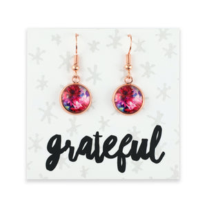 PINK COLLECTION - Grateful - Rose Gold Dangle Earrings - Evie (11222)