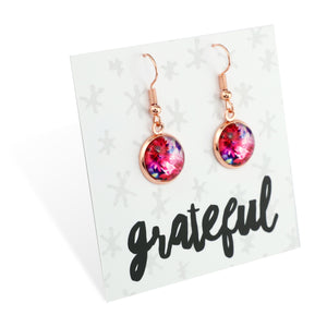 PINK COLLECTION - Grateful - Rose Gold Dangle Earrings - Evie (11222)