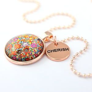 FLORAL WONDERS - Rose Gold 'CHERISH' Necklace - Flower Patch (10751)