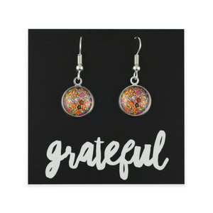 FLORAL WONDERS - Grateful - Bright Silver Dangle Earrings - FLOWER PATCH (11142)