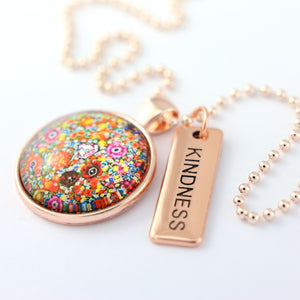 FLORAL WONDERS - Rose Gold 'KINDNESS' Necklace - Flower Patch (10744)