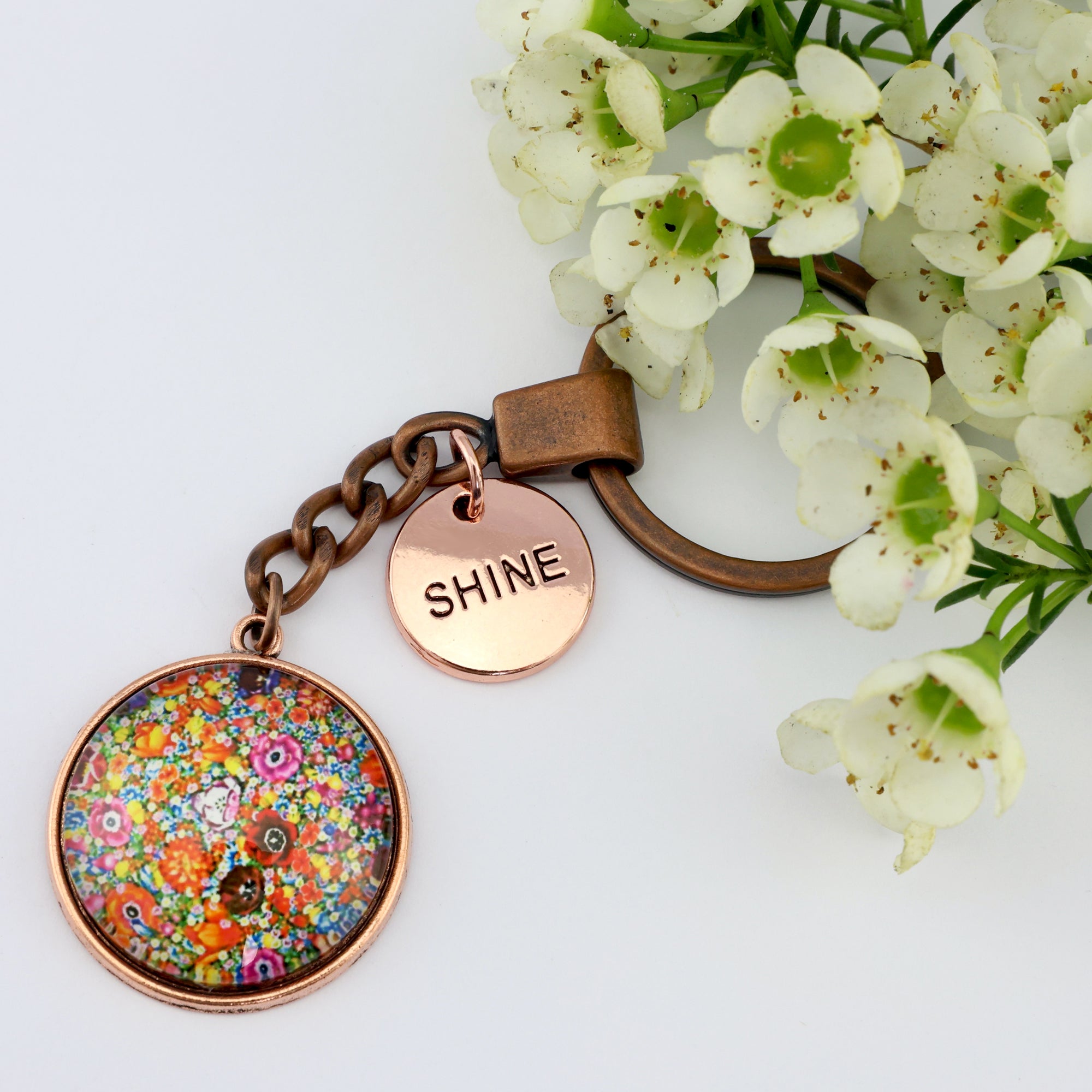 FLOWERPATCH-Shine-VintageRoseGoldKeyring1