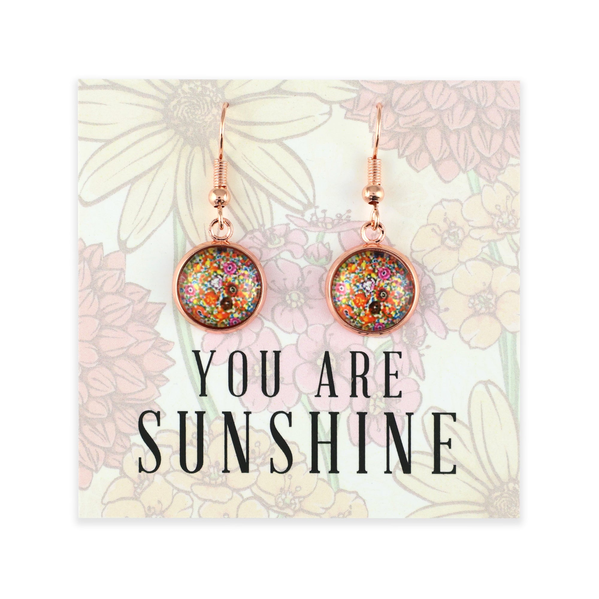 FLORAL WONDERS - You Are Sunshine - Rose Gold Dangle Earrings - FLOWER PATCH(11124)