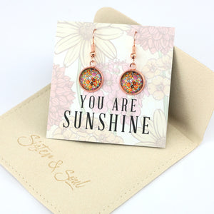 FLORAL WONDERS - You Are Sunshine - Rose Gold Dangle Earrings - FLOWER PATCH(11124)