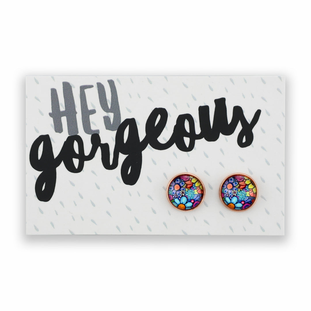 Heart & Soul Collection - Hey Gorgeous - Rose Gold 12mm Circle Studs - Forever Young (11925)