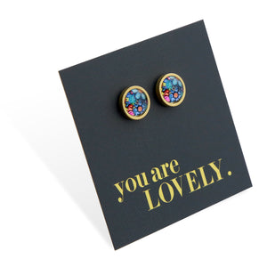 You Are Lovely - Gold Stainless Steel 8mm Circle Studs - Forever Young (11845)