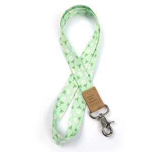 LANYARD with embossed words - MINT DAISIES