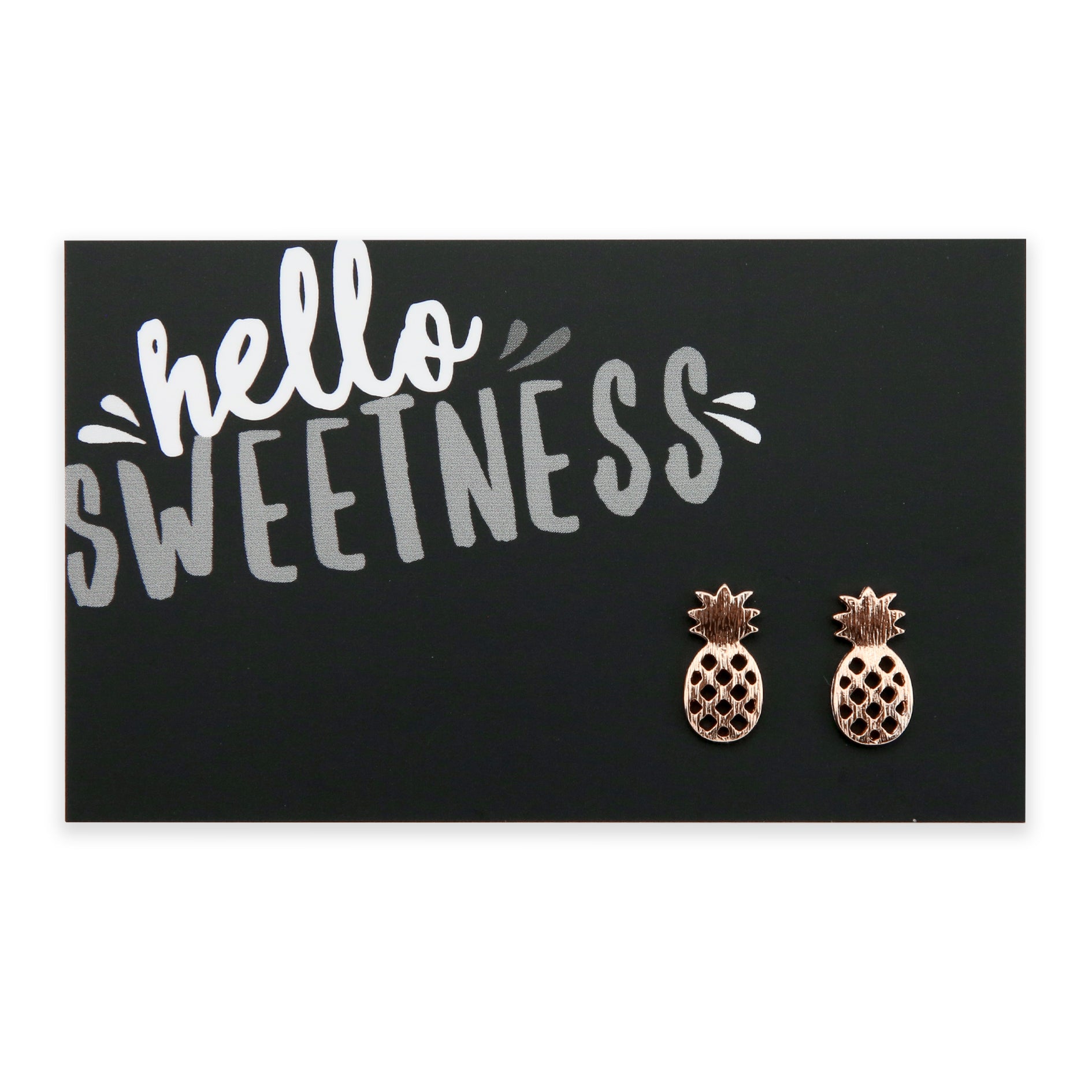 Hello Sweetness! Pineapple Plated Stud Earrings - Rose Gold (9813)