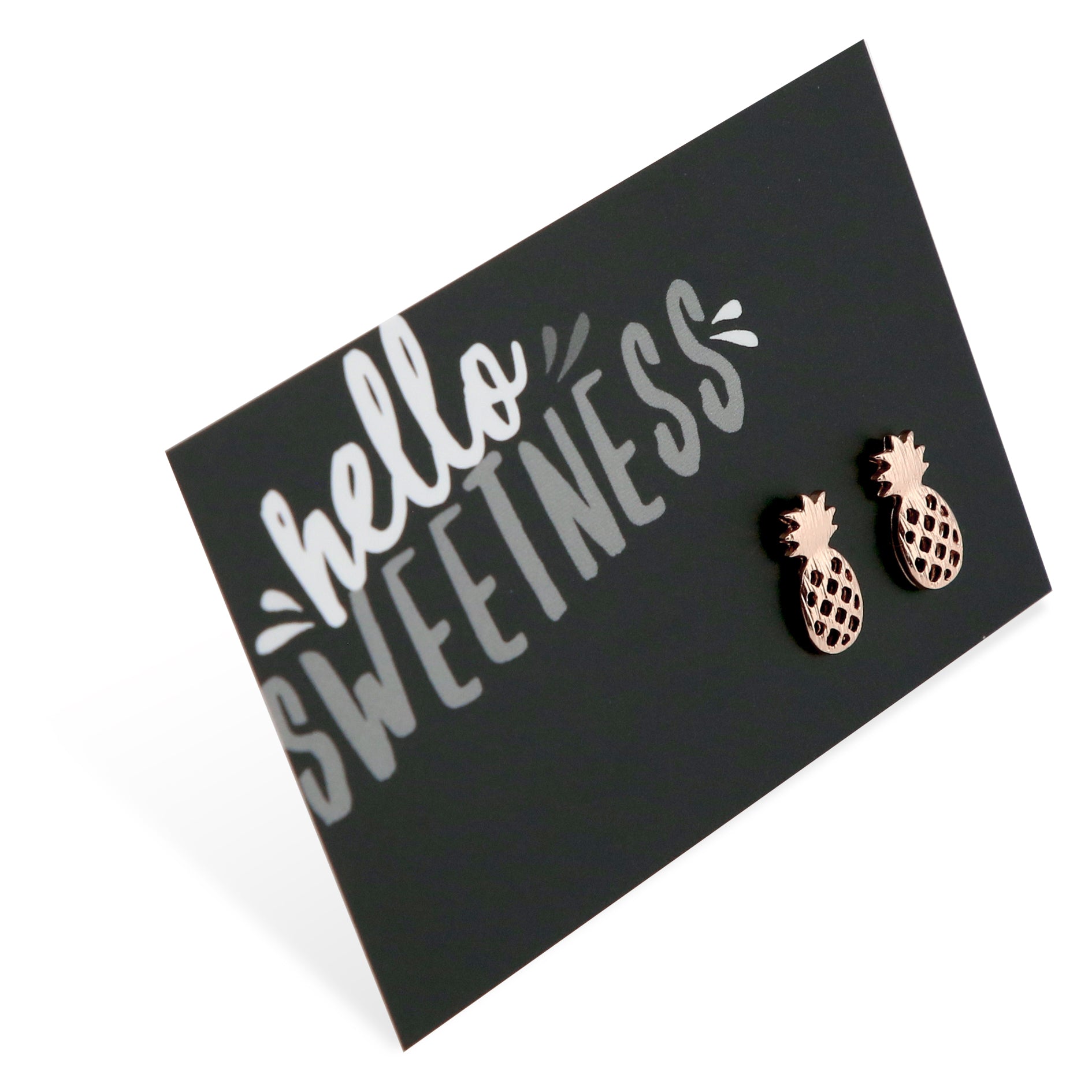 Hello Sweetness! Pineapple Plated Stud Earrings - Rose Gold (9813)