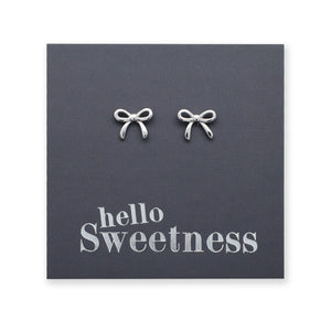 Tiny Bows - Sterling Silver Studs - Hello Sweetness (8906-R)