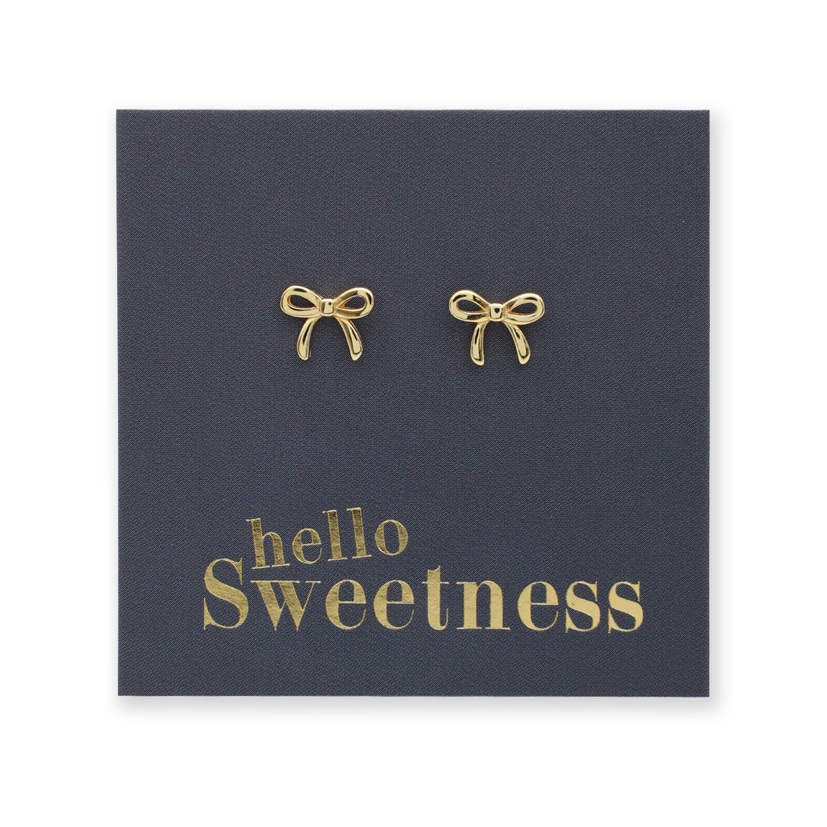 Tiny Bows - Sterling Silver Gold Studs - Hello Sweetness (9412-F)