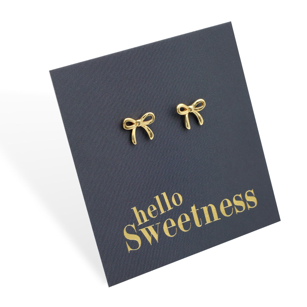 Tiny Bows - Sterling Silver Gold Studs - Hello Sweetness (9412-F)