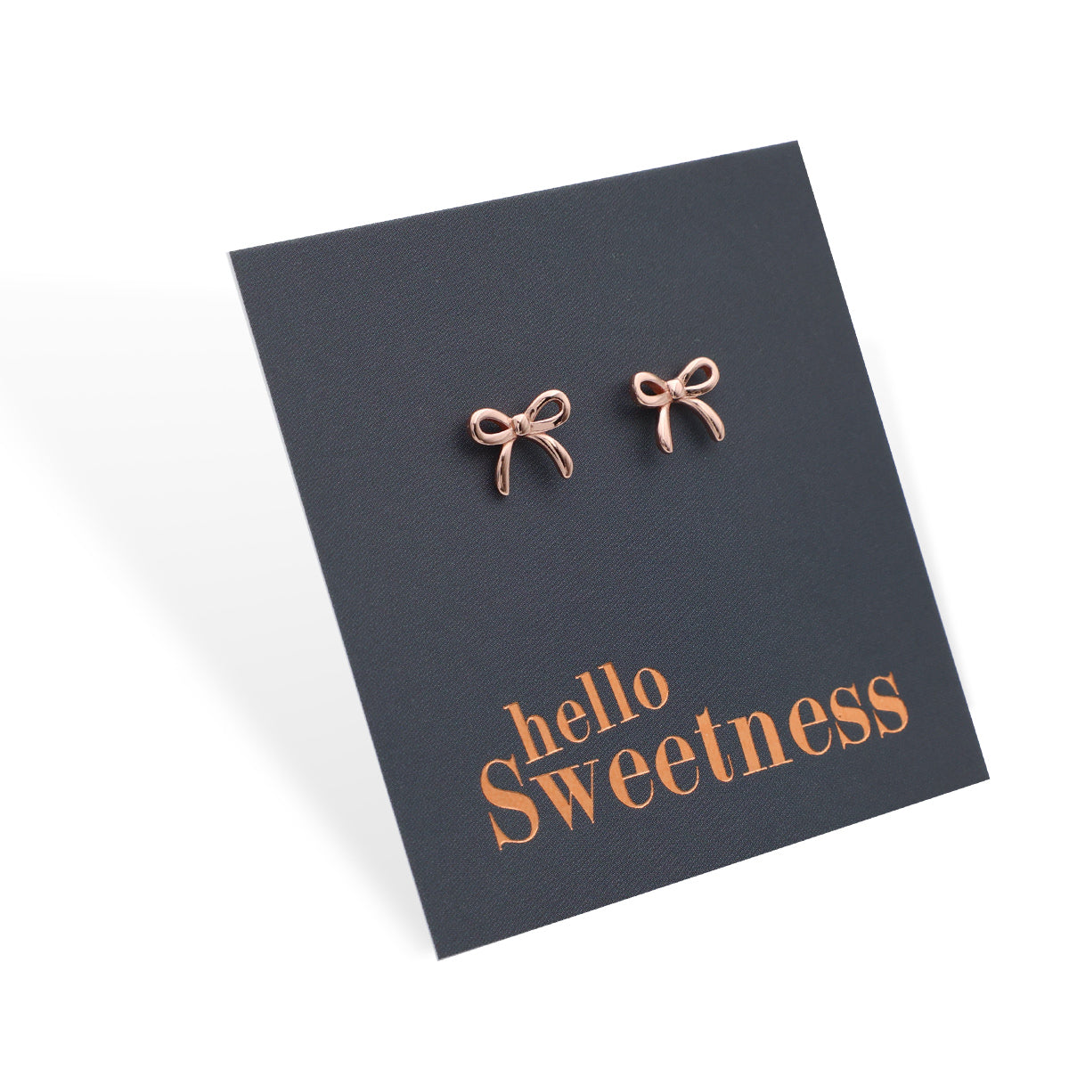 Tiny Bows - Sterling Silver 18k Rose Gold Plated Studs - Hello Sweetness (8906-F)