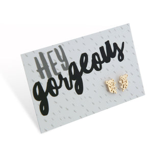 Hey Gorgeous! Koalas Stud Earrings - Gold (12244)