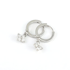 HUGGIES - Thank You For Being So Amazing - Sterling Silver Hoops with Cubic Zirconia Star Charm (2302-F)