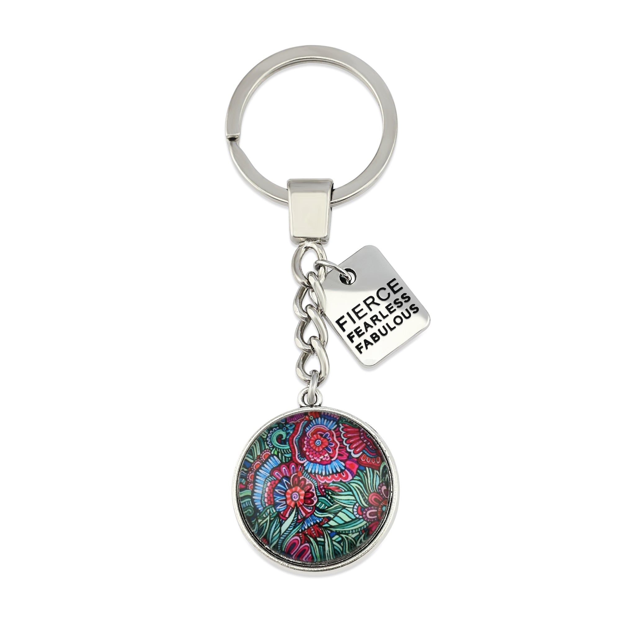 LILLIAN-FierceFearlessFabulous-VintageSilverKeyring1