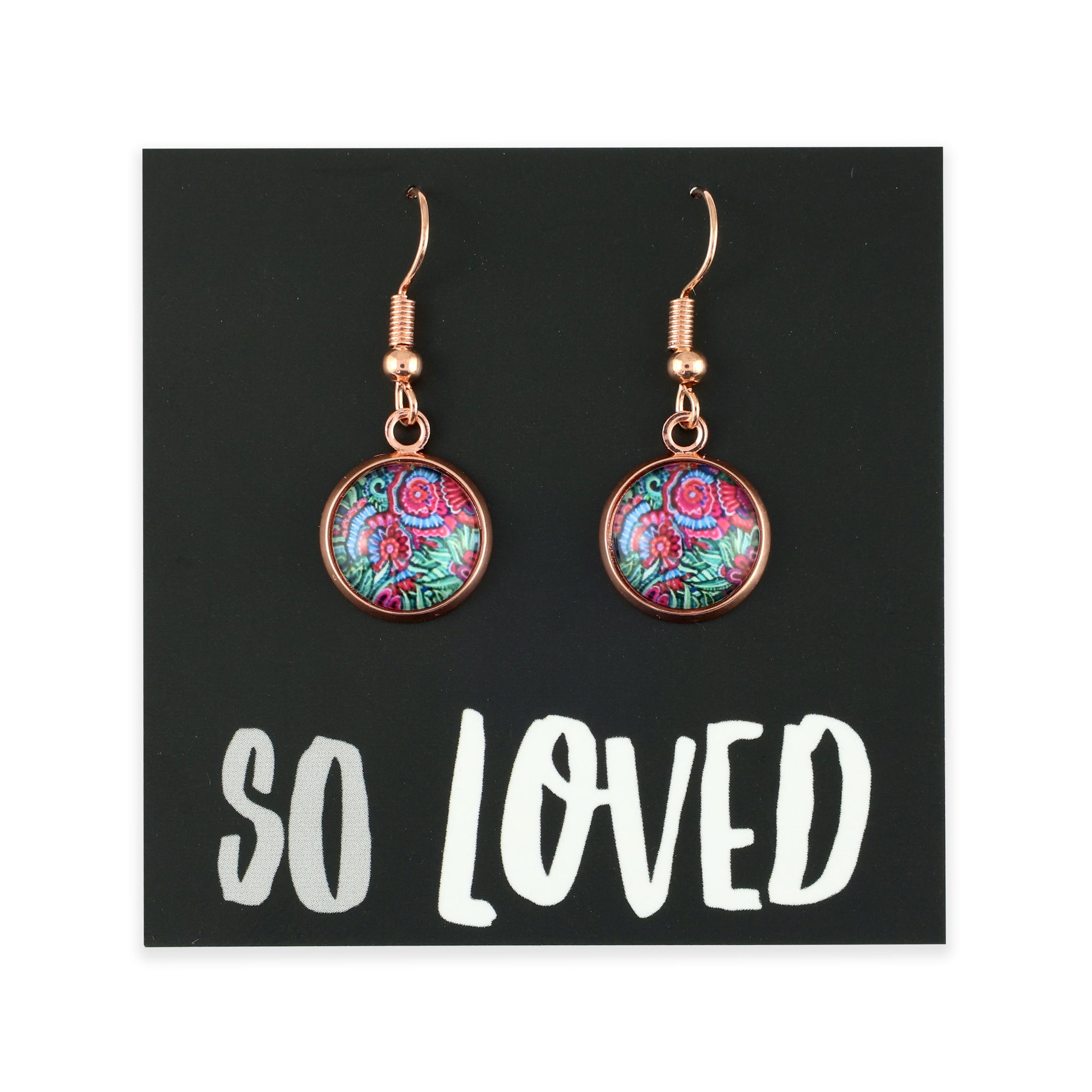 FLORAL WONDERS - So Loved - Rose Gold Dangle Earrings - LILLIAN (11131)