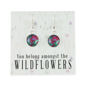 FLORAL WONDERS - You Belong Amongst The Wildflowers - Bright Silver Dangle Earrings - LILLIAN (11143)