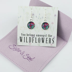 FLORAL WONDERS - You Belong Amongst The Wildflowers - Bright Silver Dangle Earrings - LILLIAN (11143)