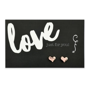 Cute Heart Earring Studs - Love Just For You - Rose Gold (9717)