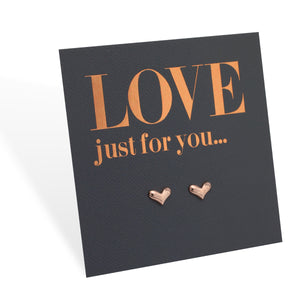 Perfect Hearts - 18k Rose Gold Plated Sterling Silver Studs - Love Just For You (8516)