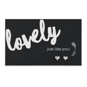 Lovely Just Like You! Heart Earrings - Silver (9403)