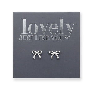 Tiny Bows - Sterling Silver Studs - Lovely Just Like You (9710-R)