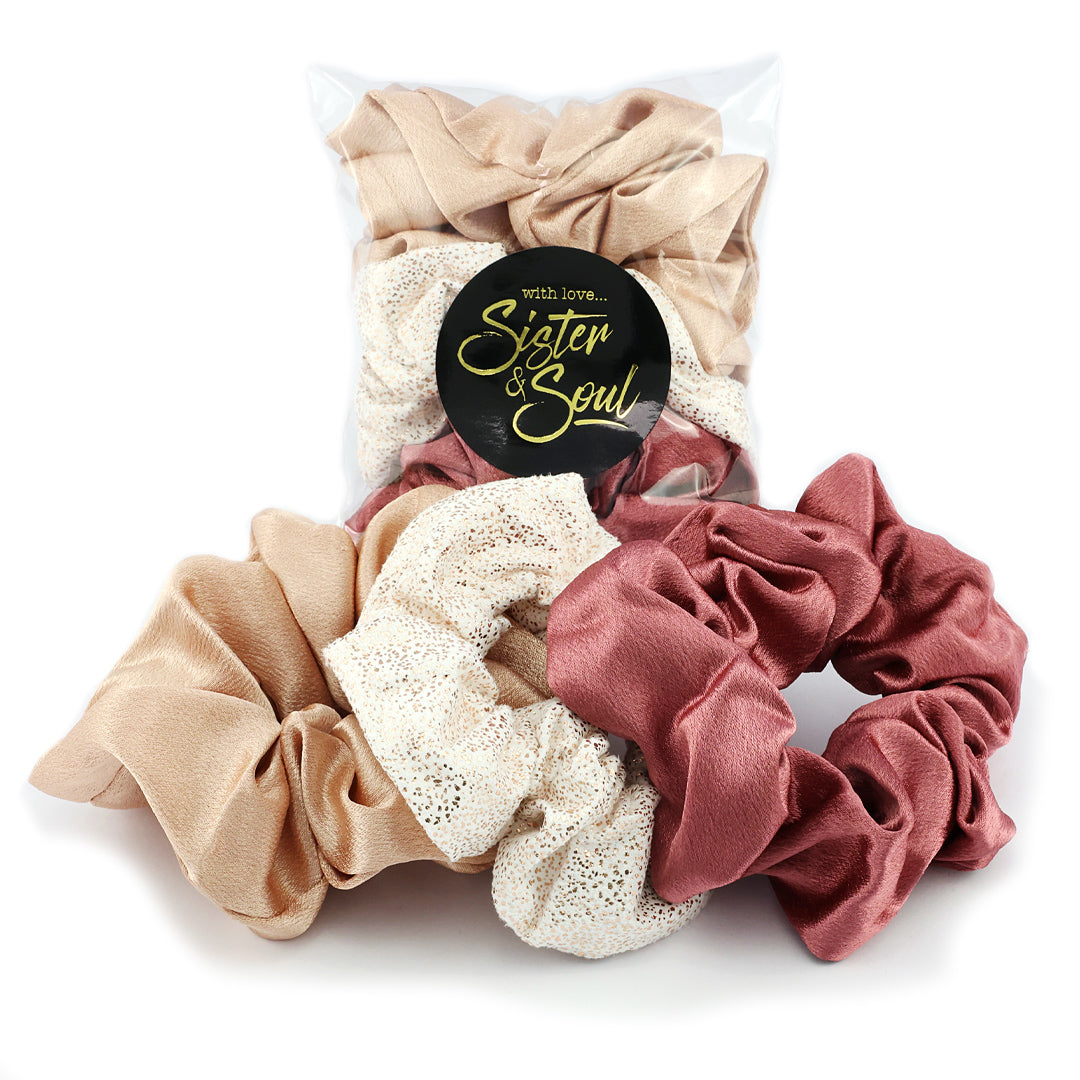 SCRUNCHIES 3 pack - LUXE SATIN & VELOUR  (T03)