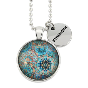 TEAL COLLECTION - Bright Silver 'STRENGTH' Necklace - Panama (11211)