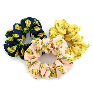 SCRUNCHIES 3 pack - PINEAPPLE PRINT (S07)